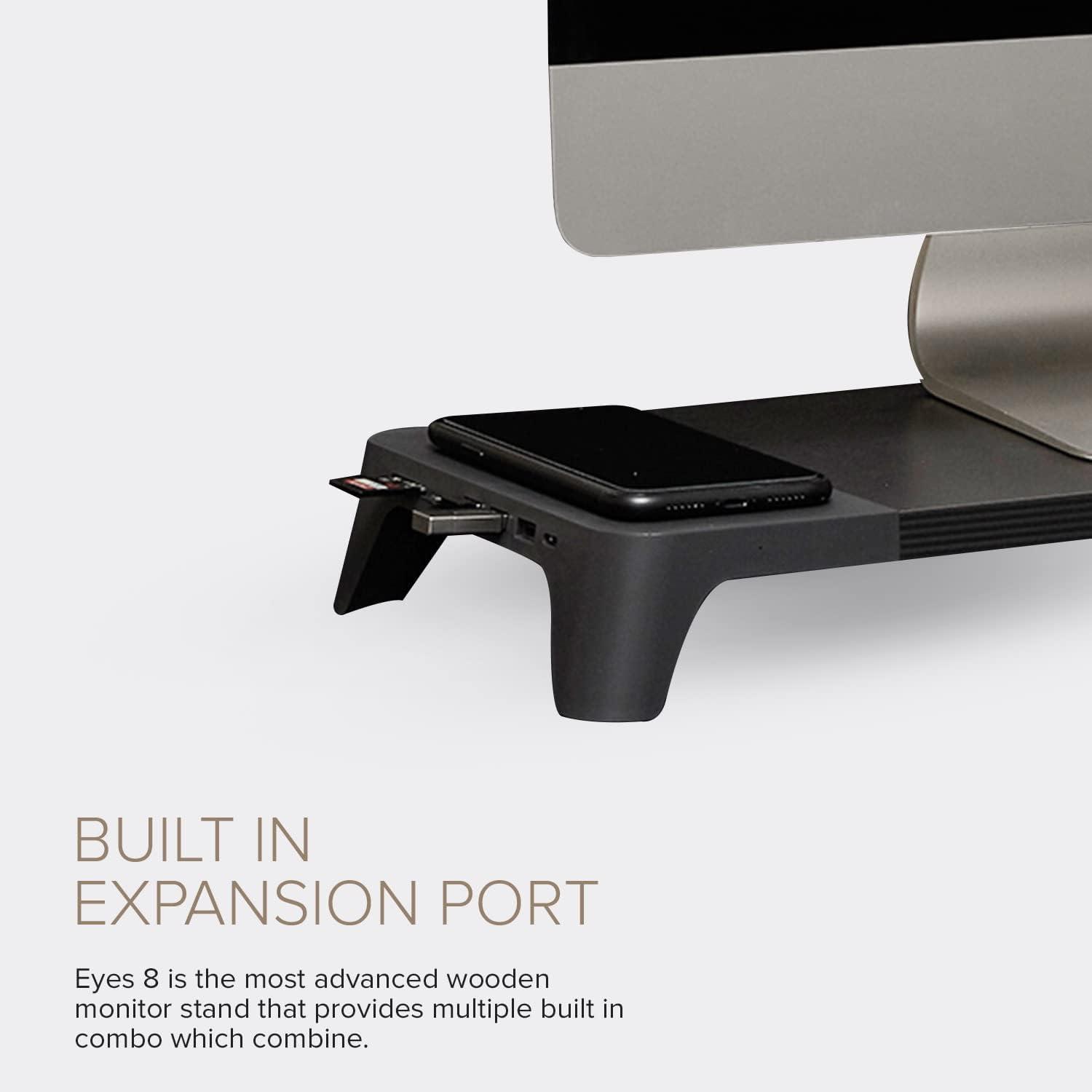 EYES 8 - 3-in-1 Monitor Stand Hub with Fast Wireless Charging Pad 6