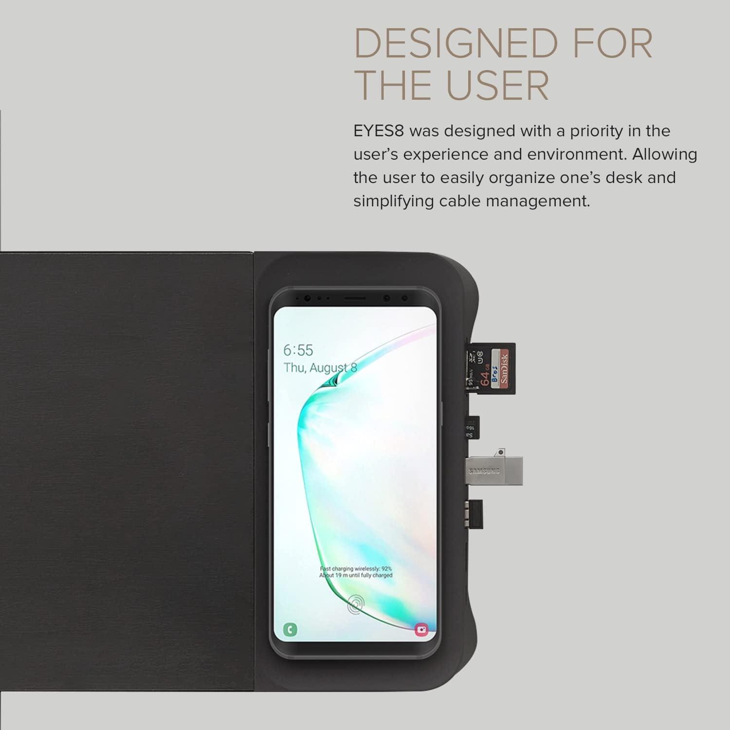 EYES 8 - 3-in-1 Monitor Stand Hub with Fast Wireless Charging Pad 17