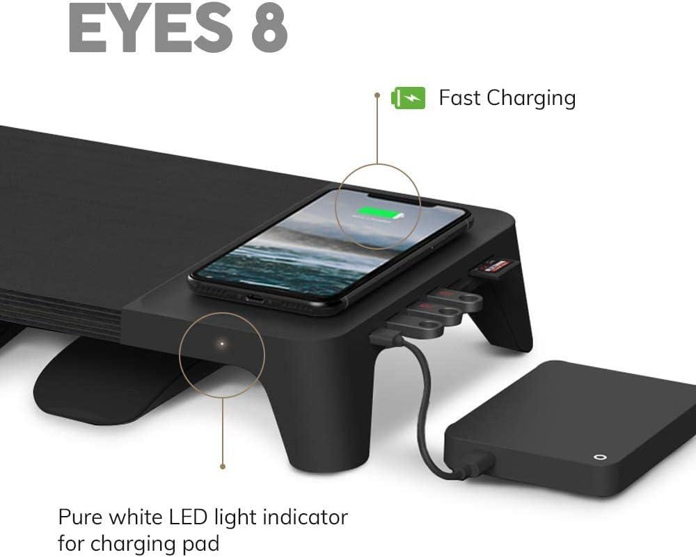 EYES 8 - 3-in-1 Monitor Stand Hub with Fast Wireless Charging Pad 19