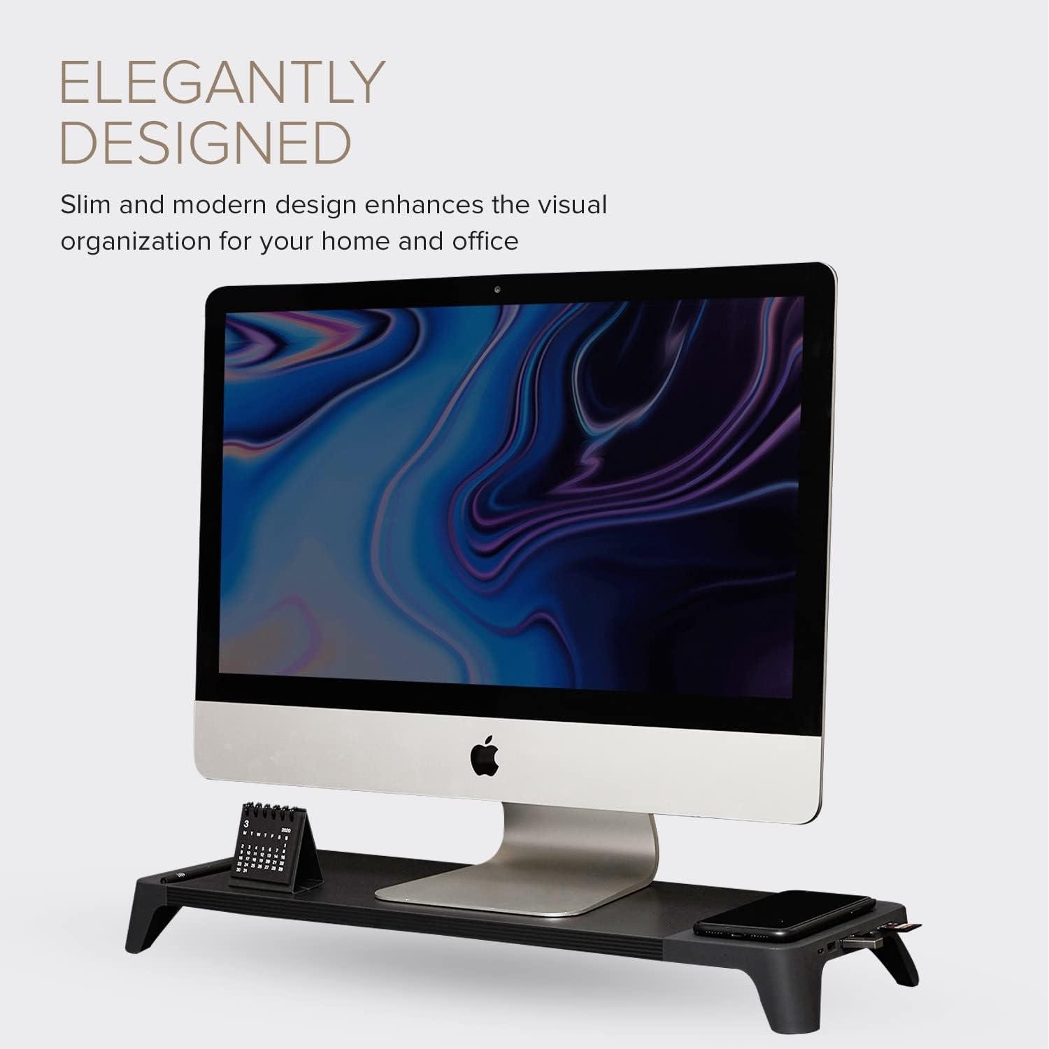 EYES 8 - 3-in-1 Monitor Stand Hub with Fast Wireless Charging Pad 23