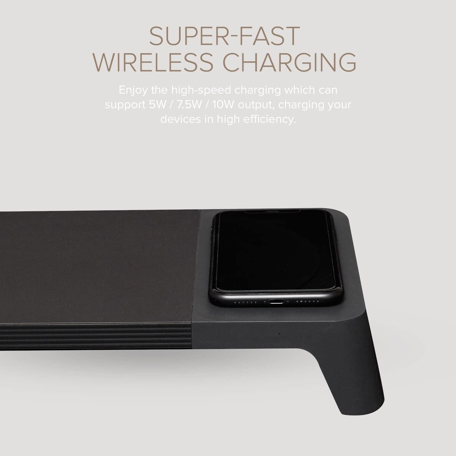 EYES 8 - 3-in-1 Monitor Stand Hub with Fast Wireless Charging Pad 24
