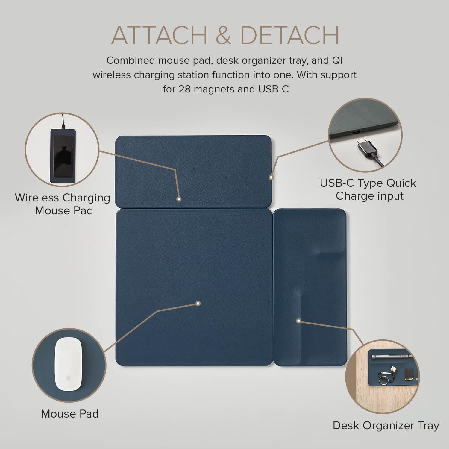 HANDS 3 SPLIT MAX - Detahcable Fast Wireless Charging Mouse Pad With Tray 4