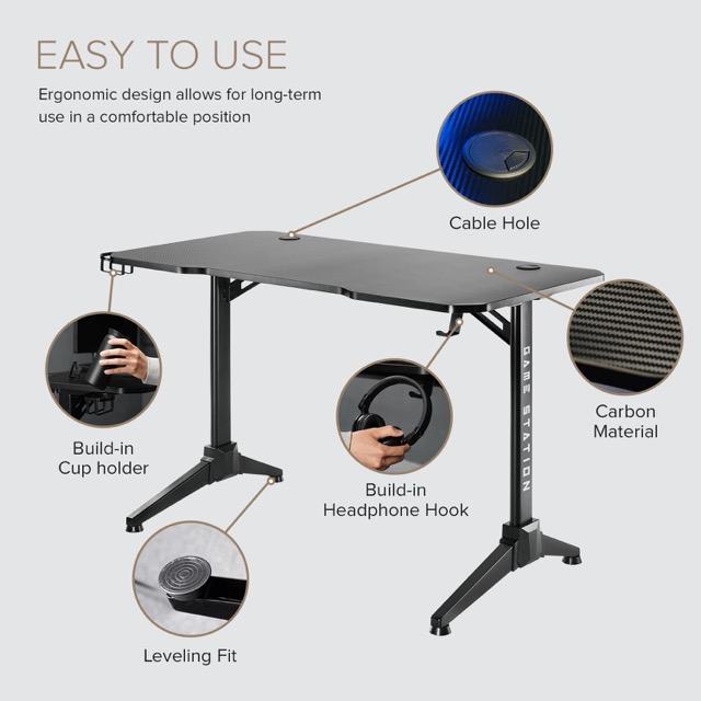 Game Station 1 RGB LED Gaming Desk 6