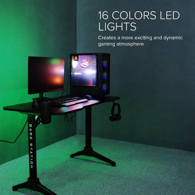 Game Station 1 RGB LED Gaming Desk 29