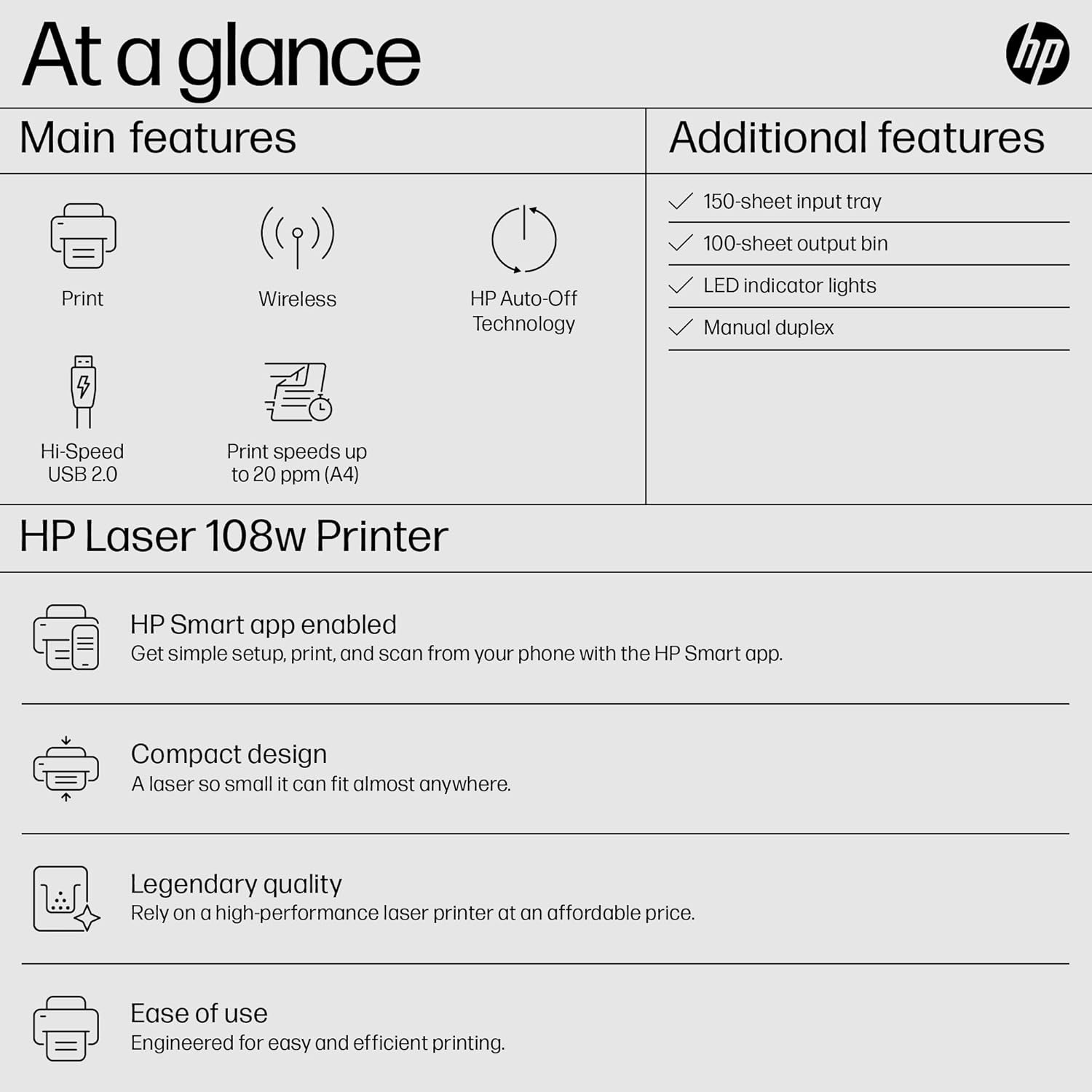 HP LaserJet 108w Printer / Хэвлэгч , Хар Принтер / 5