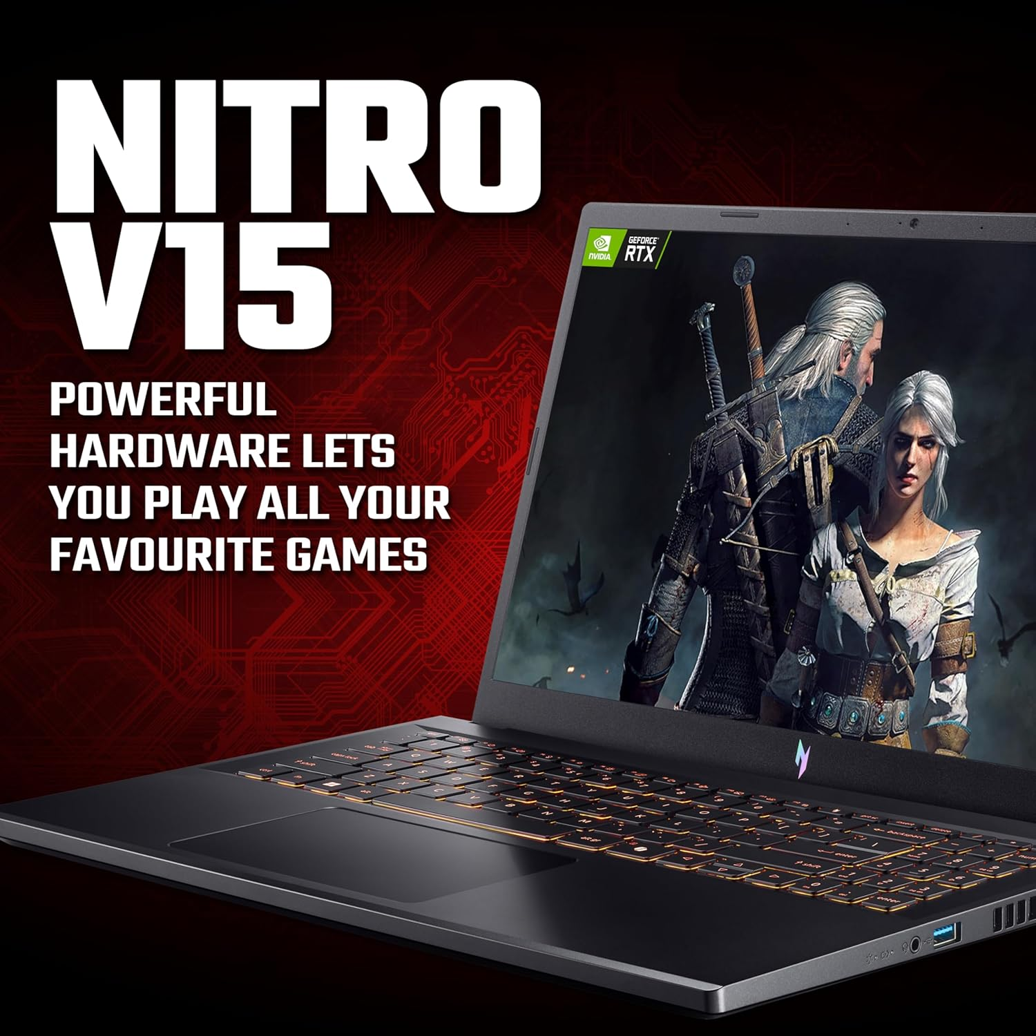 Acer Nitro V 15 ANV15-52-78JH Intel Core 7-240H, DDR4 16GB RAM, 512GB PCIe NVMe SSD, NV RTX5060 8GB, 15.6-inch 165Hz IPS FHD, Win11 Home, Black 4