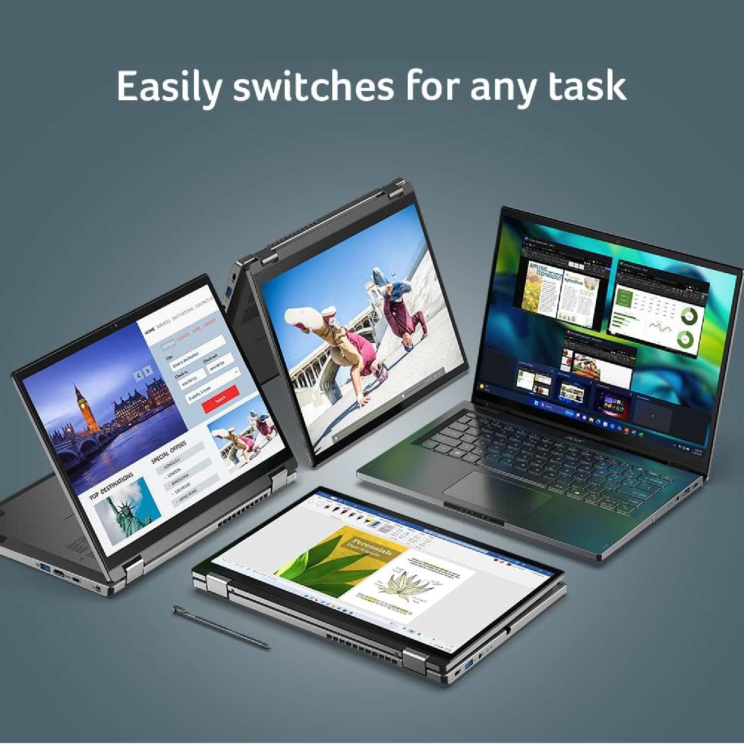 Acer Aspire Spin 14 ASP14-51N-70S3, Intel Core Ultra 7-155U, DDR5 16GB RAM, 512GB PCIe Gen4 SSD, Intel Arc Graphics, 14-inch WUXGA, Win11 Home, Steel Grey 4