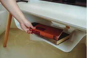 EYES 18 - Corner TV Floor Stand with Large Capacity Open Storage