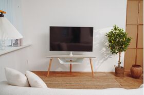 EYES 18 - Corner TV Floor Stand with Large Capacity Open Storage
