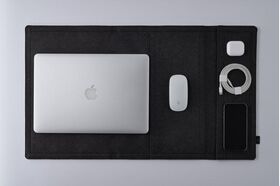 Hands 8. 4-in-1 Protective Magnetic Laptop Sleeve Case with Mouse Mat & Accessory Pouch