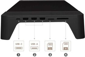 EYES 8 - 3-in-1 Monitor Stand Hub with Fast Wireless Charging Pad