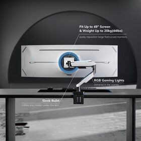 EYES 19 Single - Single Heavy-Duty Gaming Monitor Arm with RGB Lights