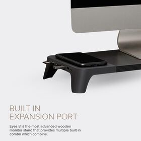 EYES 8 - 3-in-1 Monitor Stand Hub with Fast Wireless Charging Pad